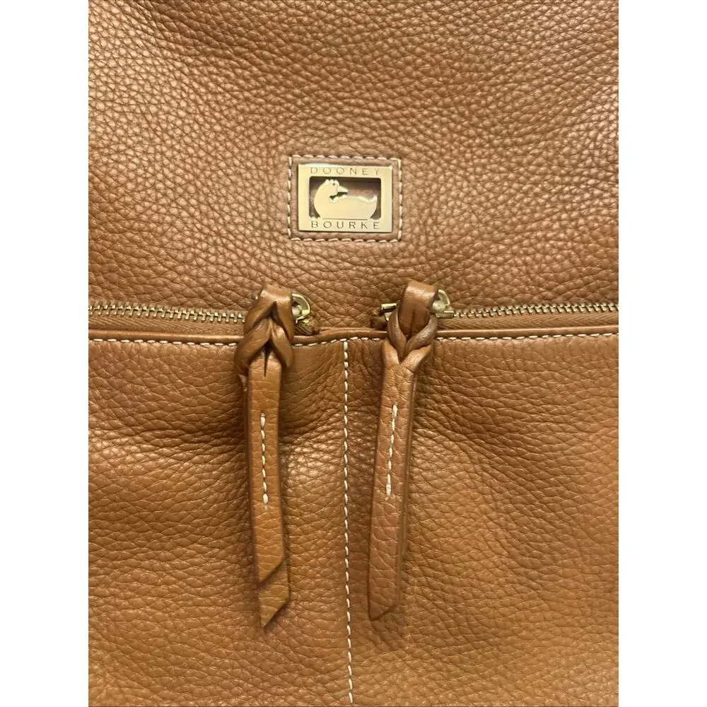 Dooney & Bourke Brown Dillen Large Zipper Pocket Sac Hobo Shoulder Bag Purse